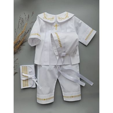 Крестильный костюм для мальчика "Завитки" ANGELSKY, AN5911, 0-1 мес (56 см), 0-1 мес